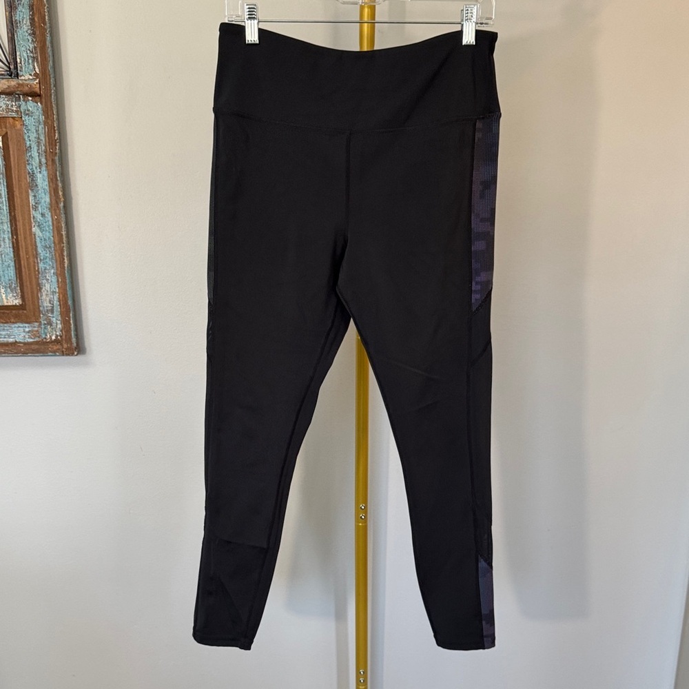 Zumba Fitness Strong Black High-Waist Leggings with Dark Side Panels L